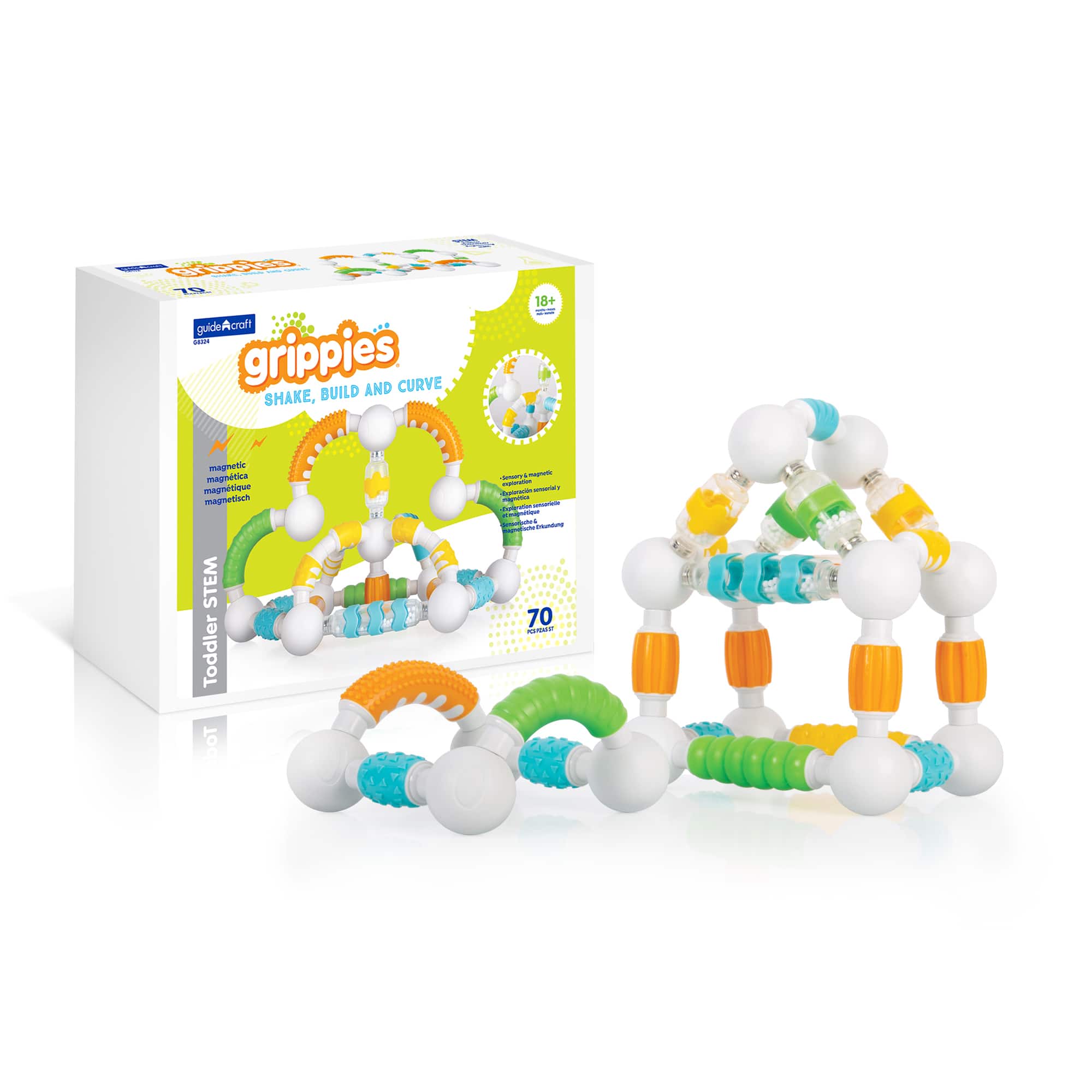 Guidecraft Grippies® Shake, Build & Curve Set